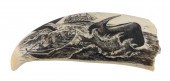 * ENGRAVED WHALE'S TOOTH BY PE
