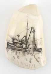 * ENGRAVED WHALE’S TOOTH DEPIC