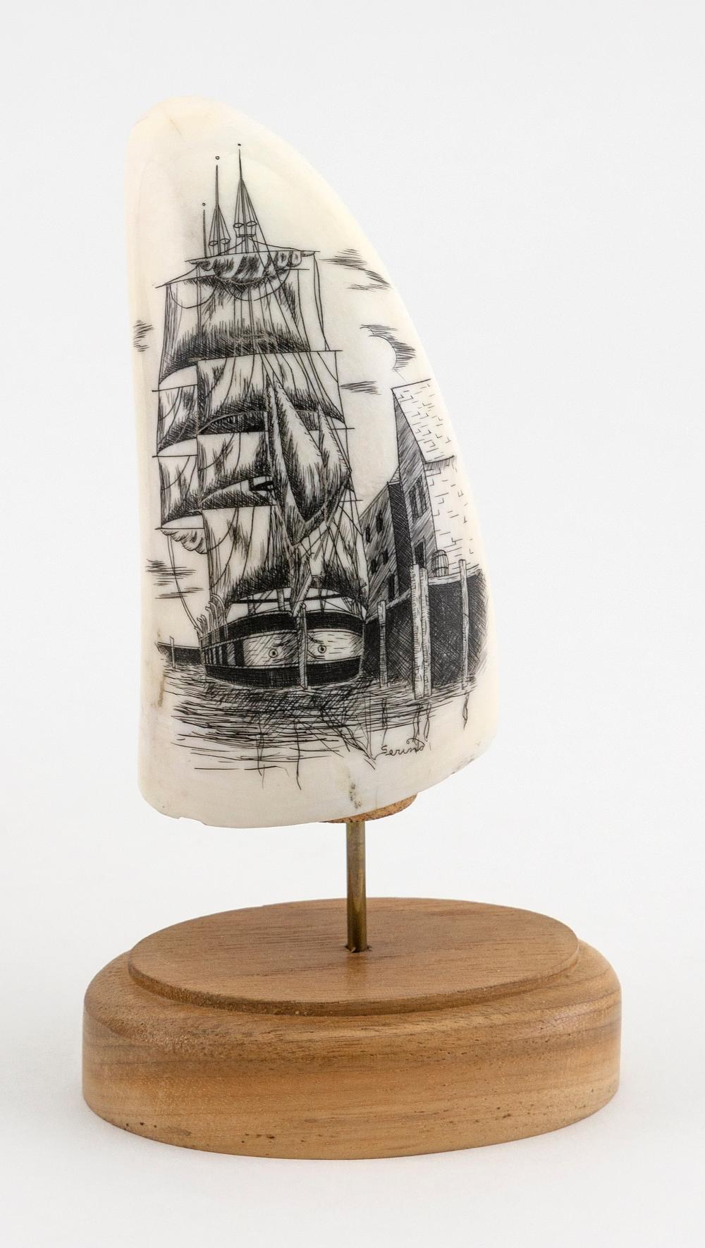* ENGRAVED WHALE'S TOOTH