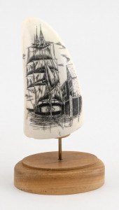 * ENGRAVED WHALE'S TOOTH DEPIC