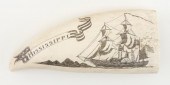* ENGRAVED WHALE'S TOOTH DEPIC