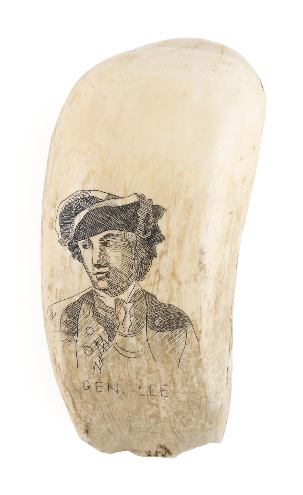 * ENGRAVED WHALE'S TOOTH "GEN.