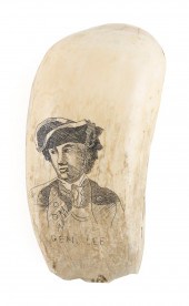 * ENGRAVED WHALE'S TOOTH "GEN.