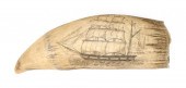 * ENGRAVED WHALE'S TOOTH WITH