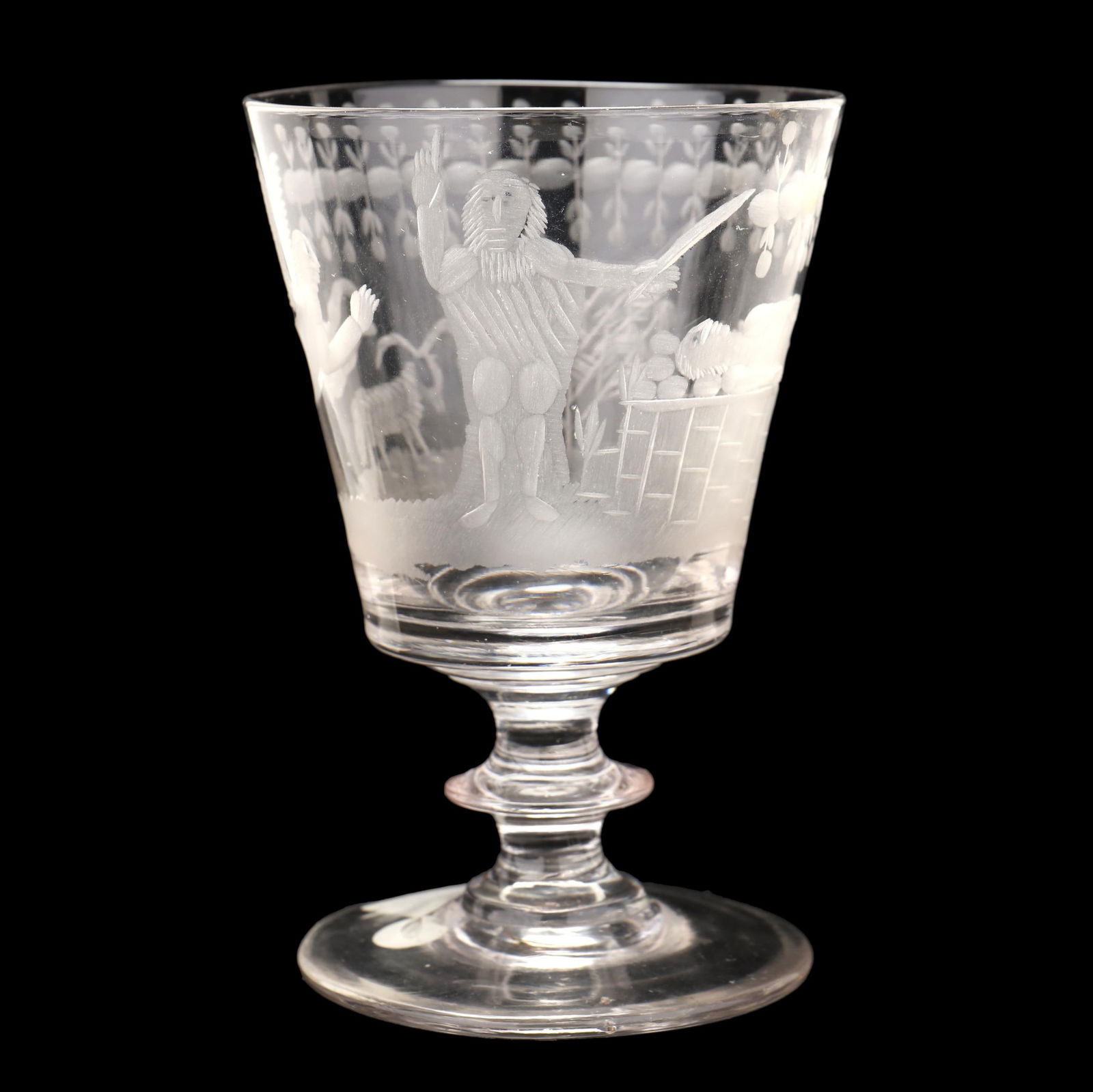 ENGRAVED WINE GLASS FEATURING THE
