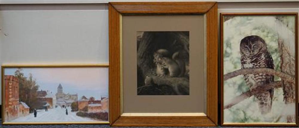 ENGRAVING OF TWO SQUIRRELS AND A