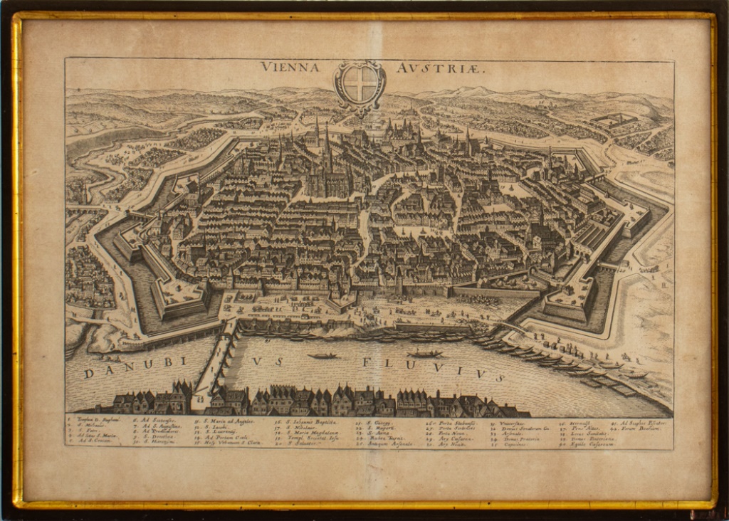 ENGRAVING OF VIENNA, AUSTRIA ON