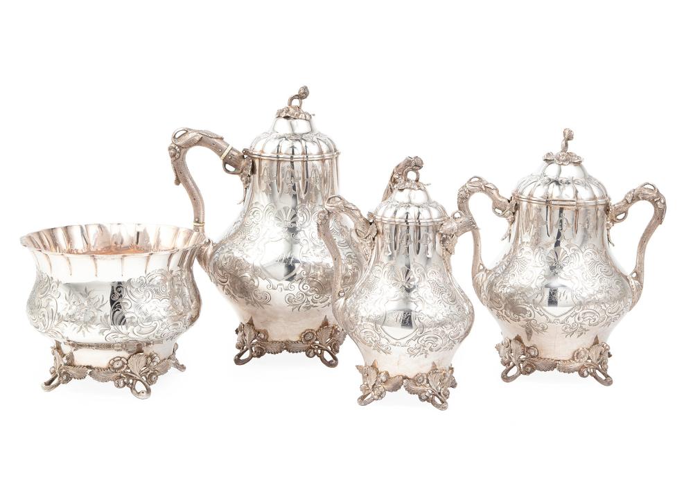 EOFF & SHEPARD COIN SILVER TEA