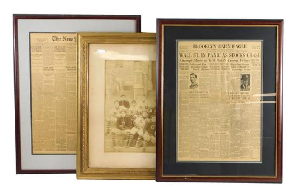 EPHEMERA: THREE PIECES OF FRAMED