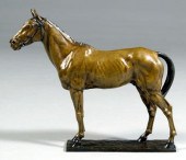 Equestrian bronze after Fratin