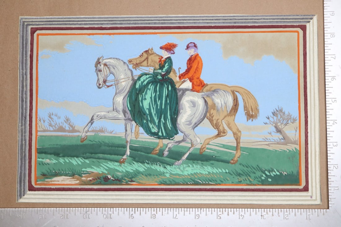 EQUESTRIAN SCREENPRINT ON PAPER,