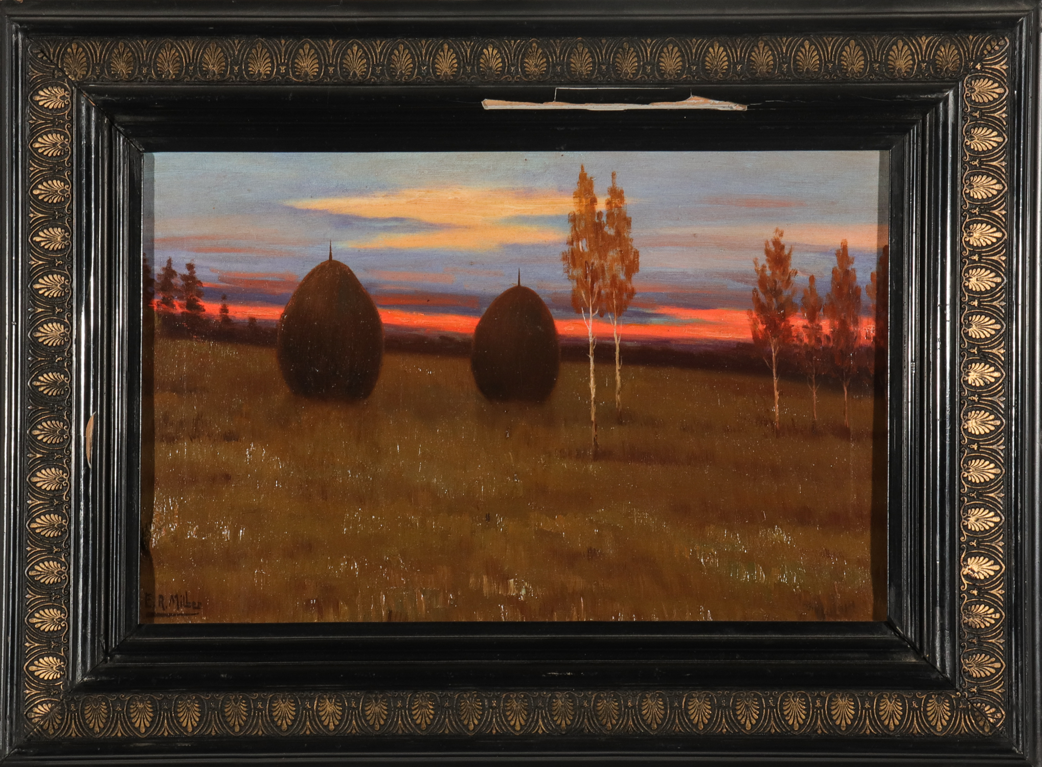E.R. MILLER "HAYSTACKS AT