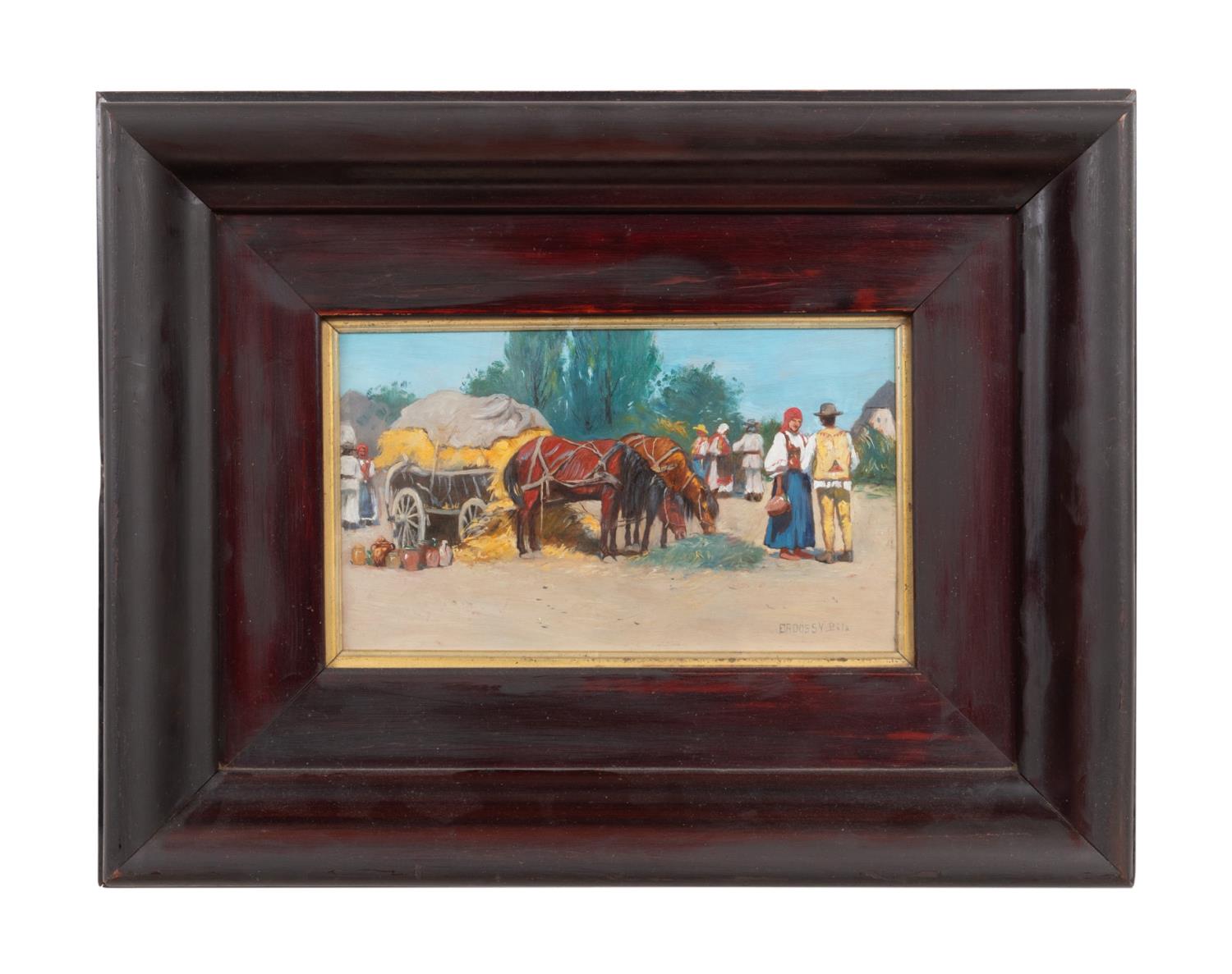 ERDOSSY BELA, 'HORSE CART WITH