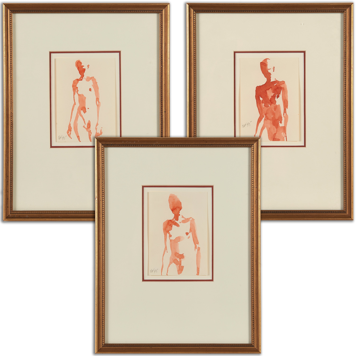 ERIC FISCHL, (3) WATERCOLORS ON