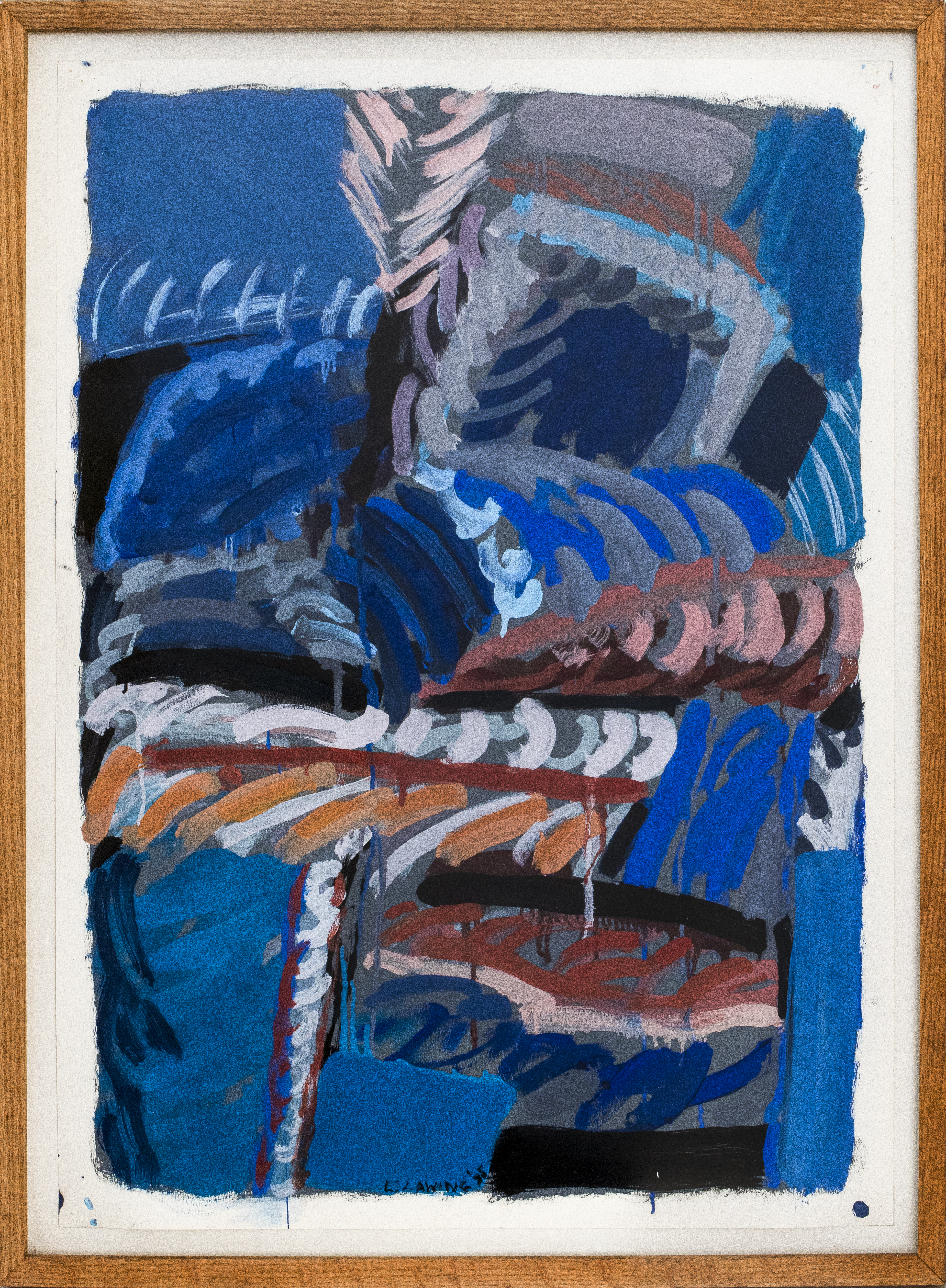 ERIC LAWING "FISHING I" GOUACHE