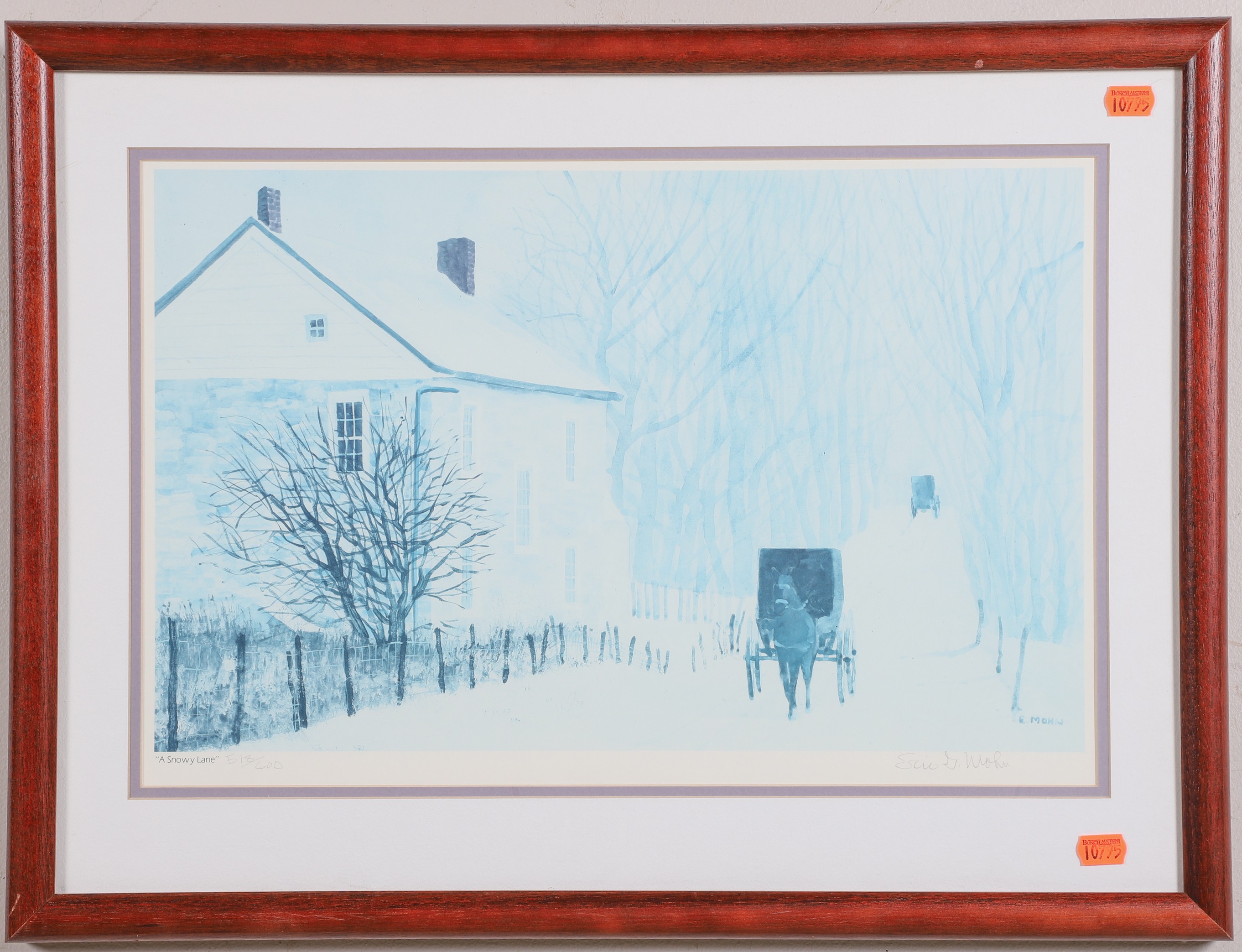 Eric Mohn Lithograph "A Snowy