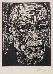 ERICH HECKEL WOODCUT PORTRAITP