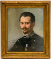 ERNEST DUEZ, PASTEL PORTRAIT O