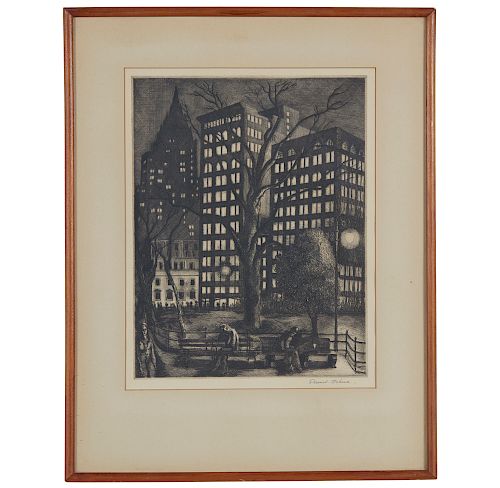 ERNEST FIENE (1894-1965) ETCHING,
