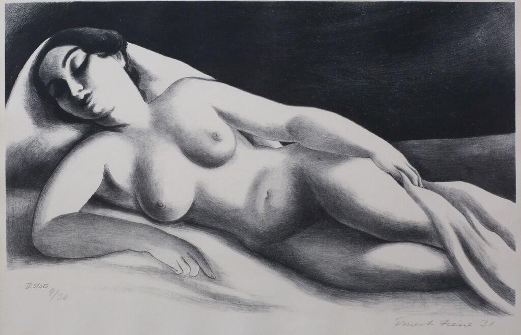 ERNEST FIENE LITHOGRAPH RECLINING
