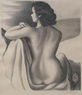 ERNEST FIENE LITHOGRAPH SEATED