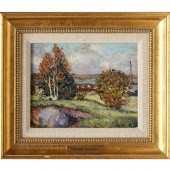 ERNEST LAWSON, OIL ON BOARD Er