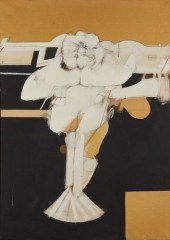 ERNEST TROVA CRUCIFIX OIL ON C