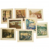 ERNST MATTHES, (8) COLOR LITHO