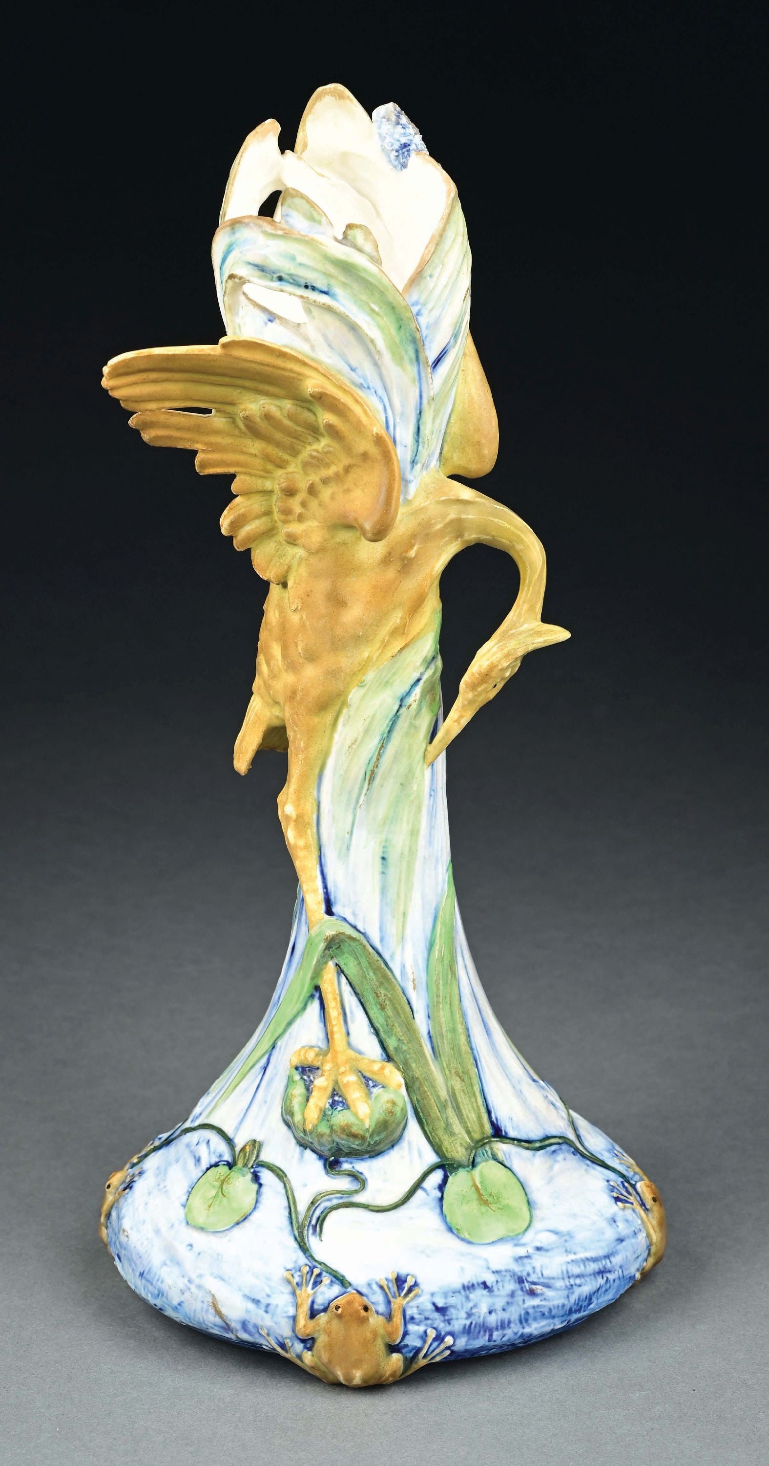 ERNST WAHLISS HERON & FROG VASEAn
