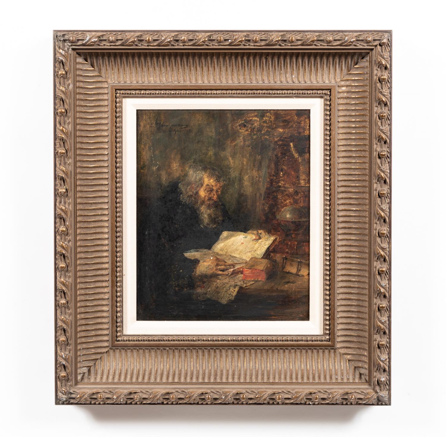 ERNST ZIMMERMAN GENRE SCENE, OIL ON