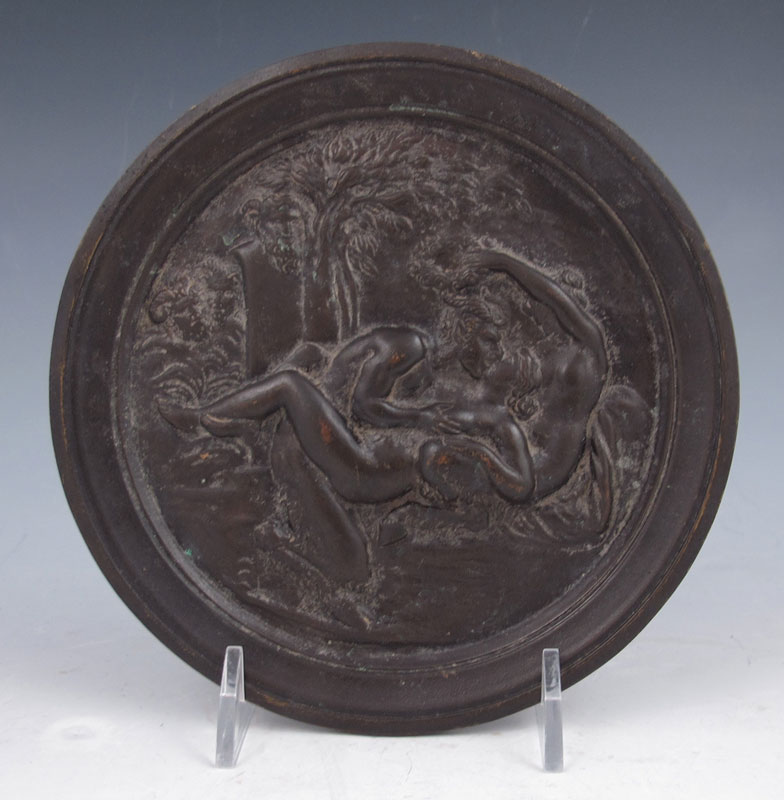 EROTIC BACCHIC BRONZE PLAQUE:
