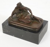 EROTIC BRONZE FIGURINE ON BLAC