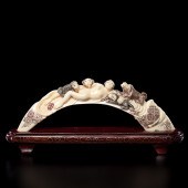 Erotic Japanese Carved Tusk Ja