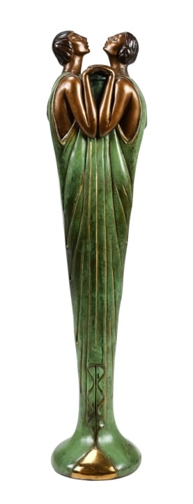ERTE BRONZE 2-TONE VASE SIGNED 1884