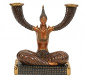 ERTE 'FORTUNES' BRONZE CANDLE