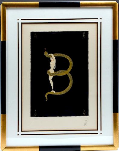 ERTE FRAMED LETTER "B" FROM