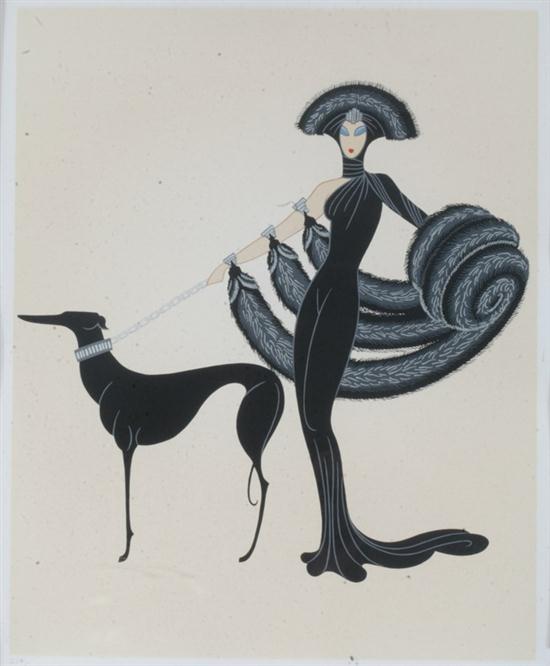 ERTE FRENCH SCHOOL- LADY AND DOG