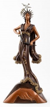 ERTE "PEACE" PATINATED BRONZE