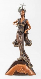 ERTE "PEACE" PATINATED BRONZE
