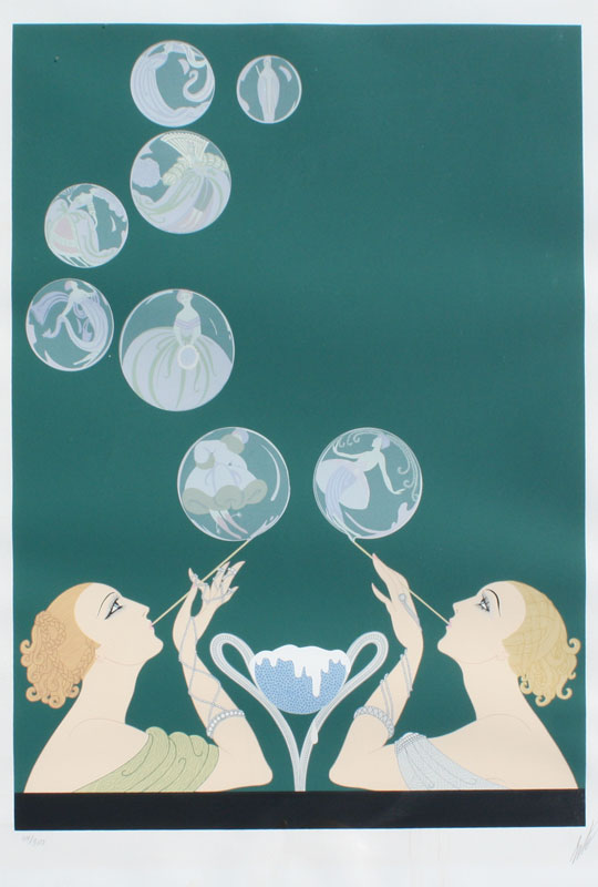 ERTE SERIGRAPH: ''Bubbles'' sight