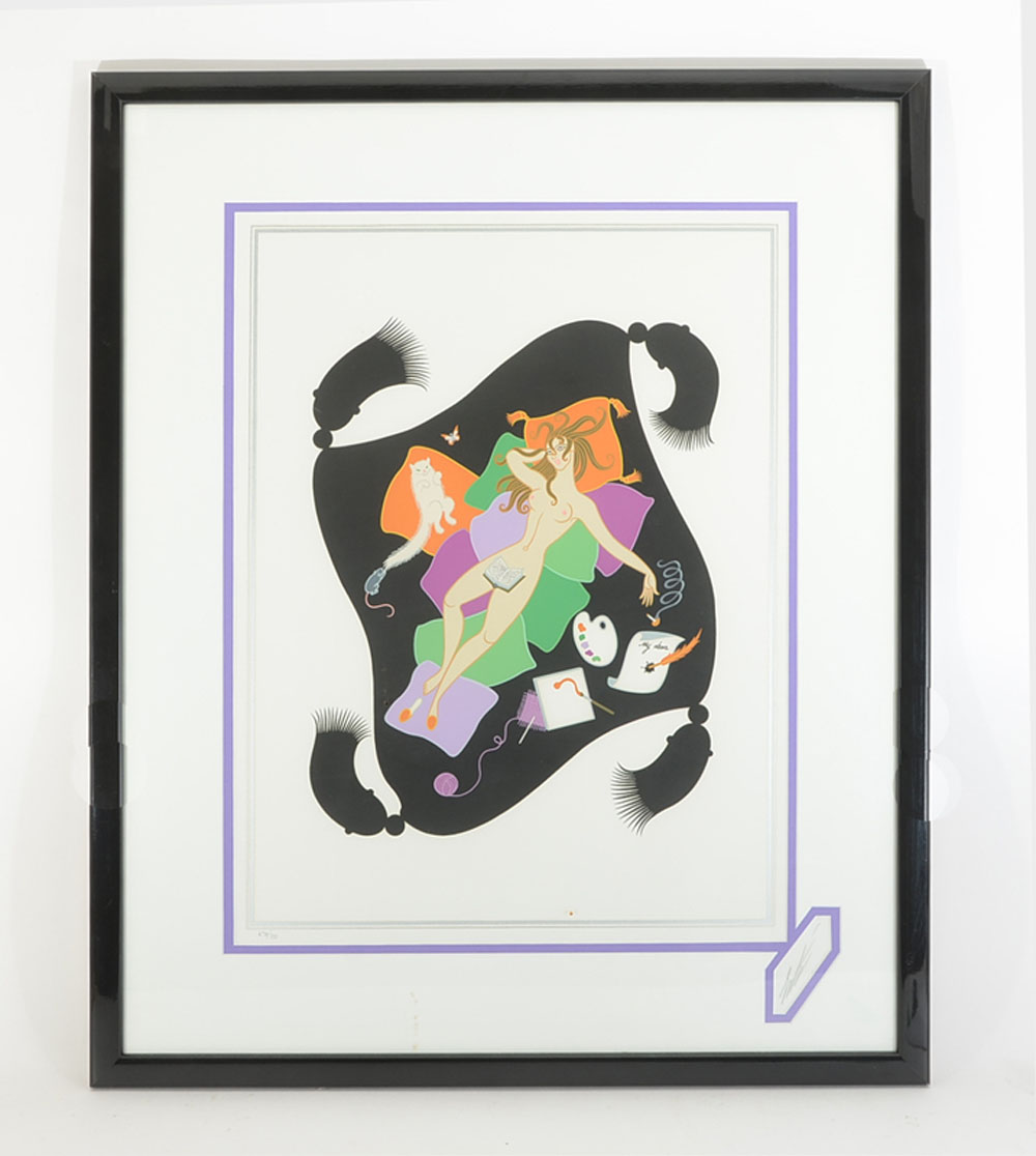 ERTE SERIGRAPH SLOTH: Sight size