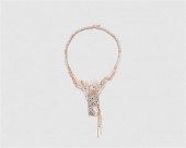 ERTE SILVER, 14K YELLOW GOLD,