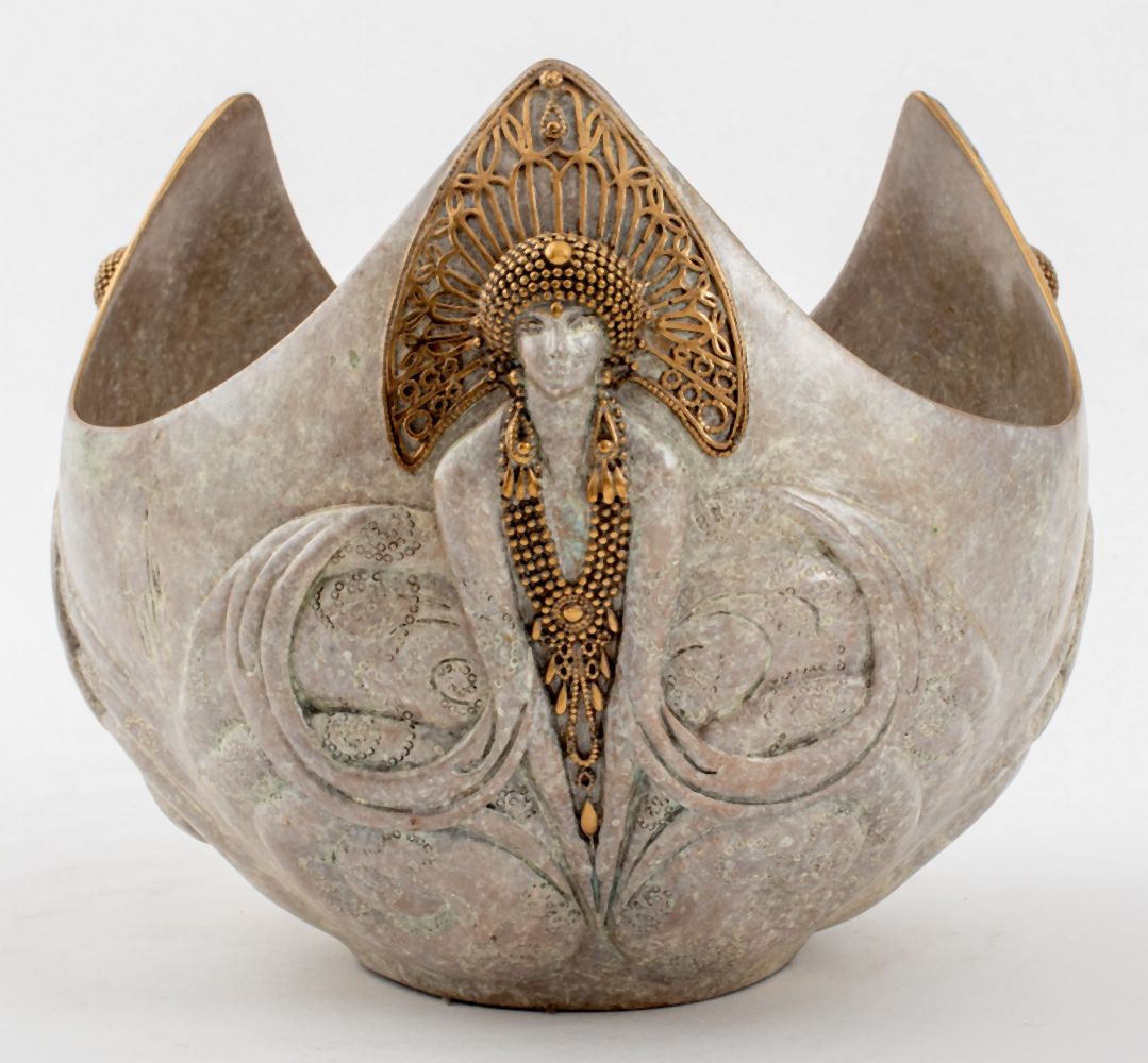 ERTE "TROIS FEMMES" BRONZE BOWL,