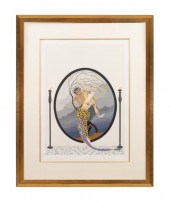 ERTE 'WOMAN & SATYR' FIGURAL S