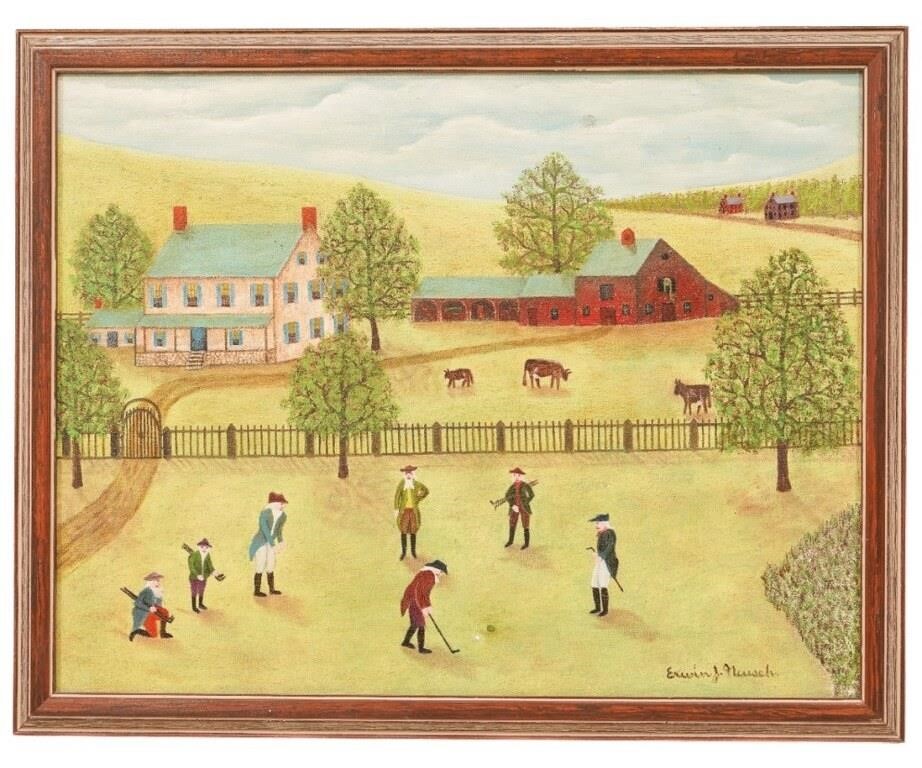 Erwin J. Neusch (1892-1993, NY) oil
