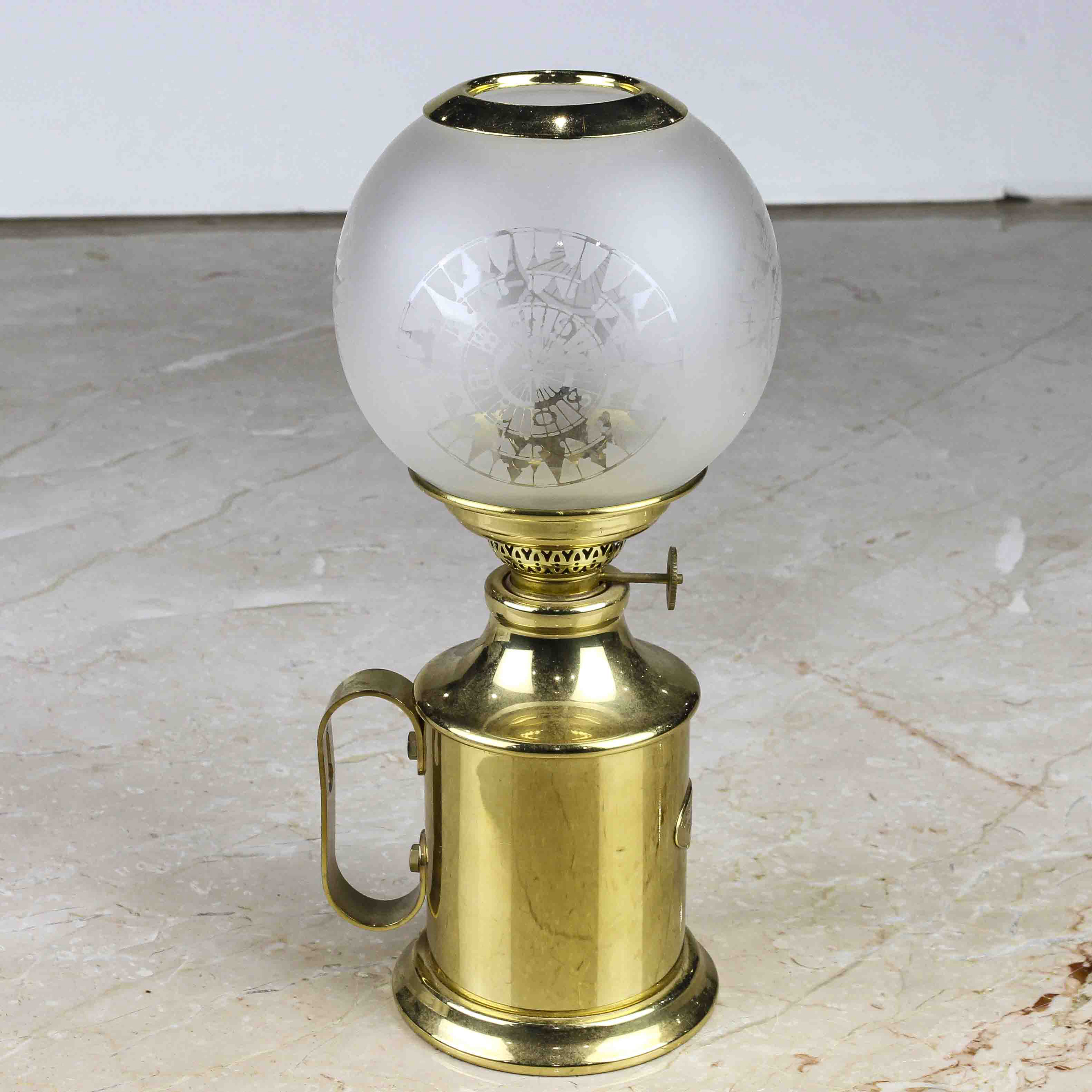 E.S SORENSEN BRASS OIL LAMP E.S