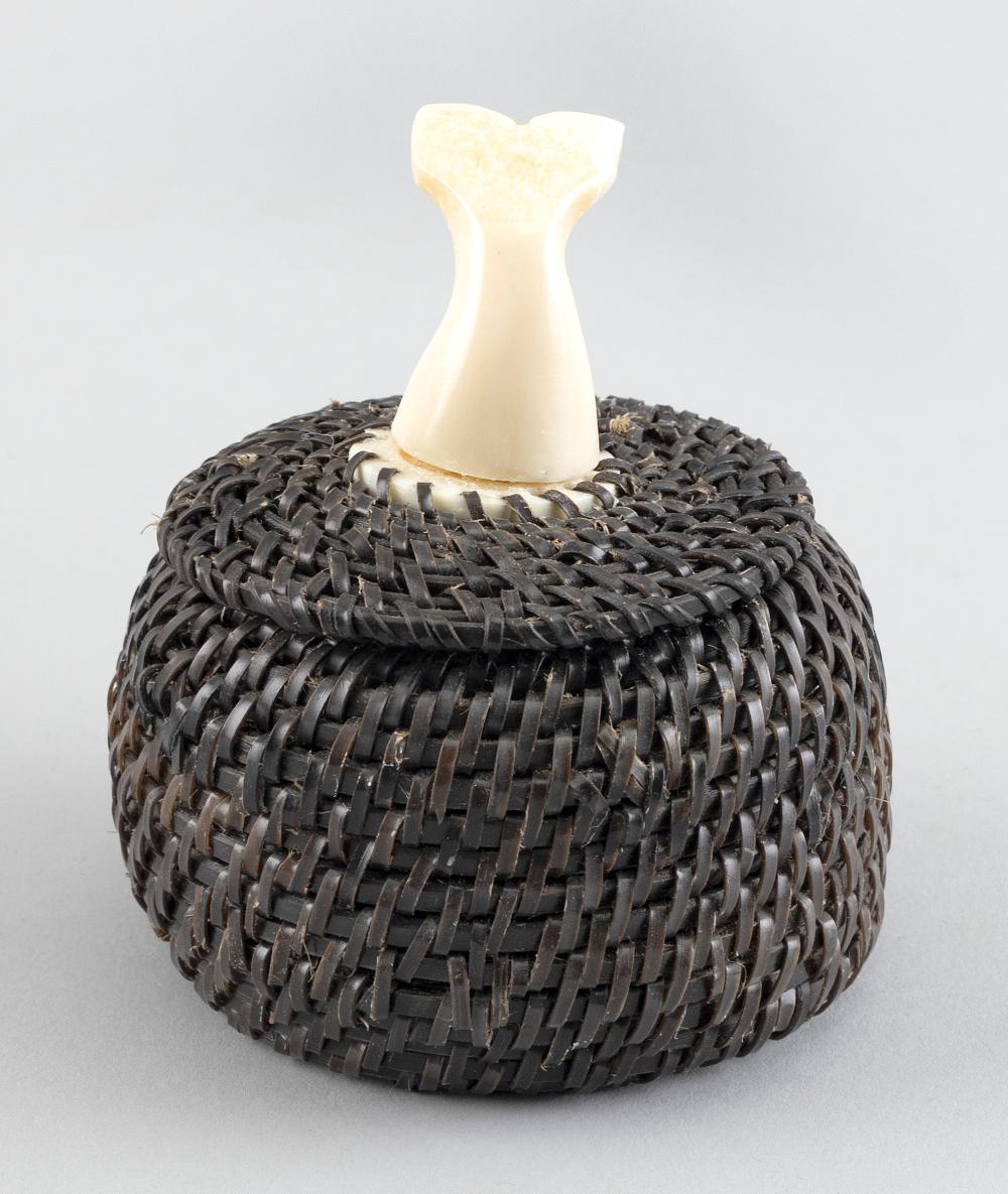 ESKIMO BALEEN WRAP BASKET 20TH