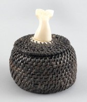 ESKIMO BALEEN WRAP BASKET 20TH