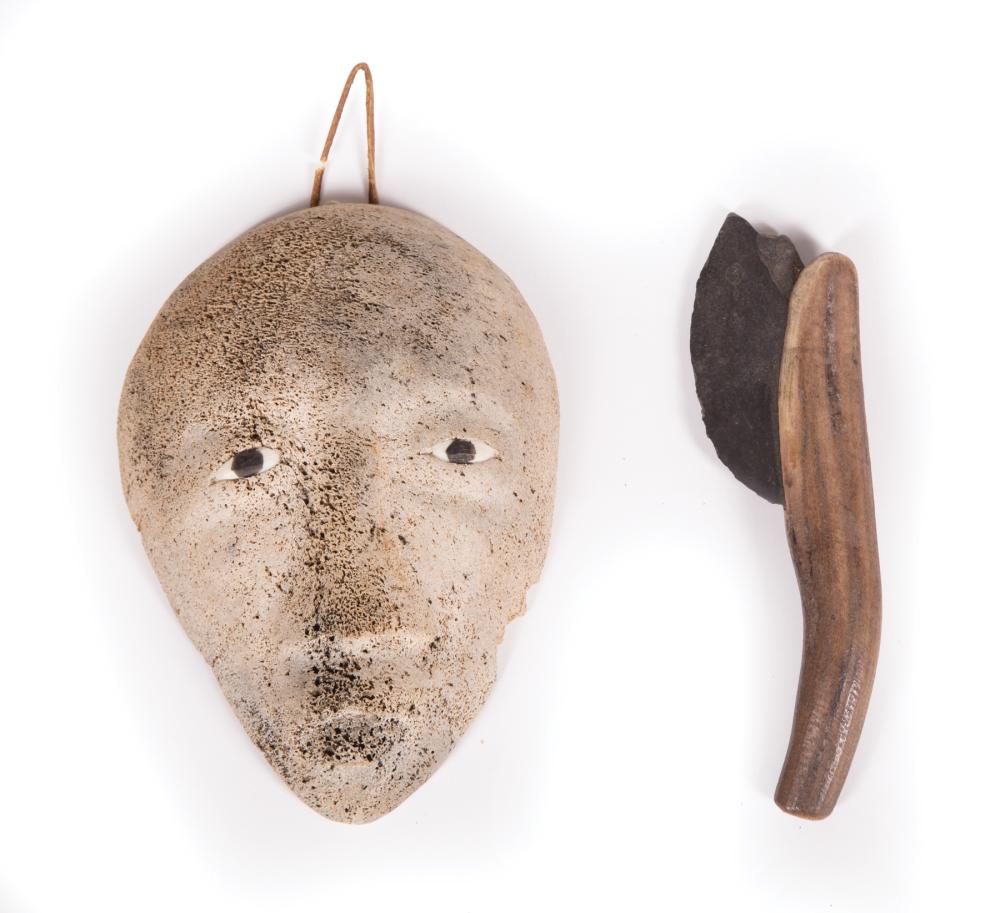 ESKIMO BLADE AND CARVED STONE