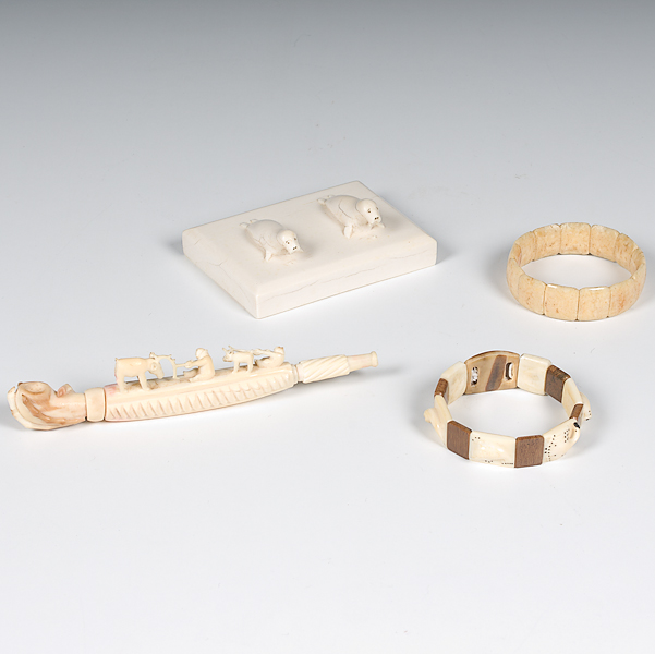 Eskimo Carved Ivory Bracelets Paper